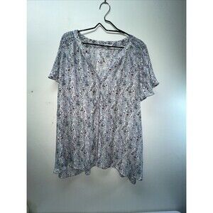 Rose + Olive Top Women size 3X Chiffon Romantic  Ruffle Dainty Office